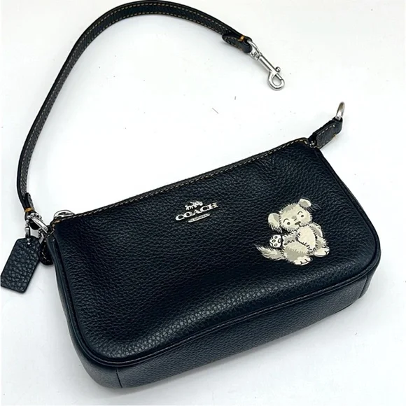 Coach Nolita 19 With Happy Dog Black Leather Bag with Silver Hardware - Picture 2 of 16